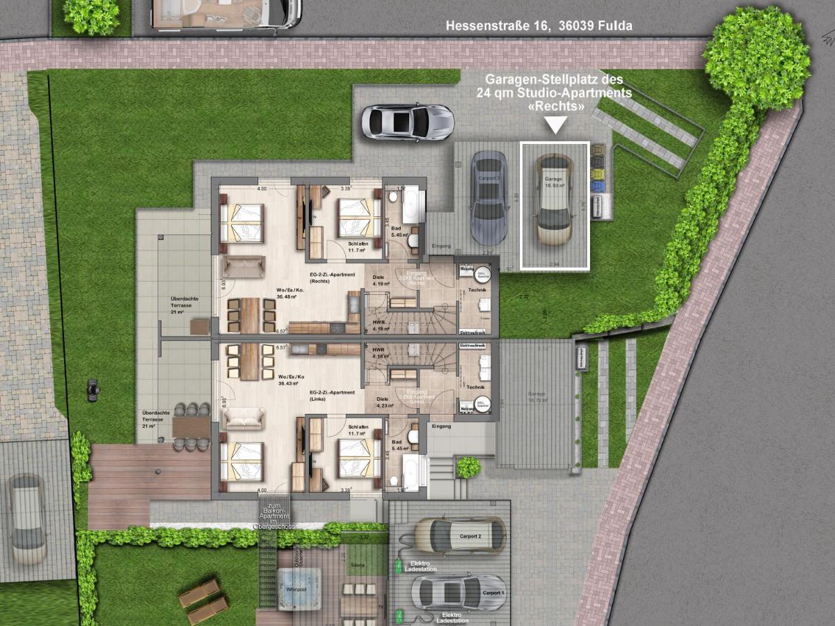 -Neubau- 24 Qm Studio-Apartment فولدا المظهر الخارجي الصورة